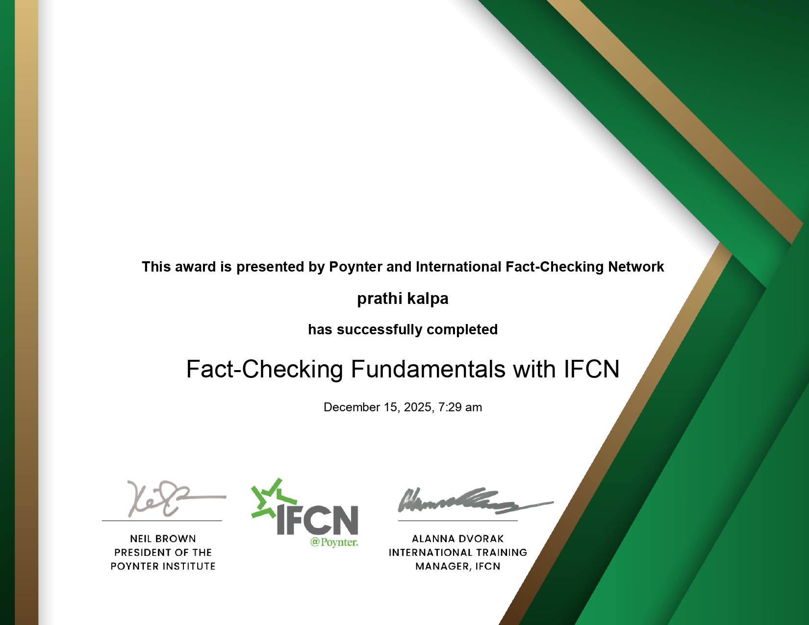 Fact-Checking Fundamentals IFCN Certificate